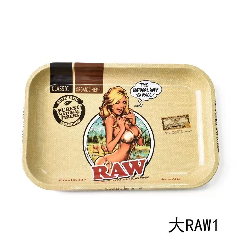 Wholesale Custom Logo Print 18*14cm Metal Roll Trays with Magnetic Lid