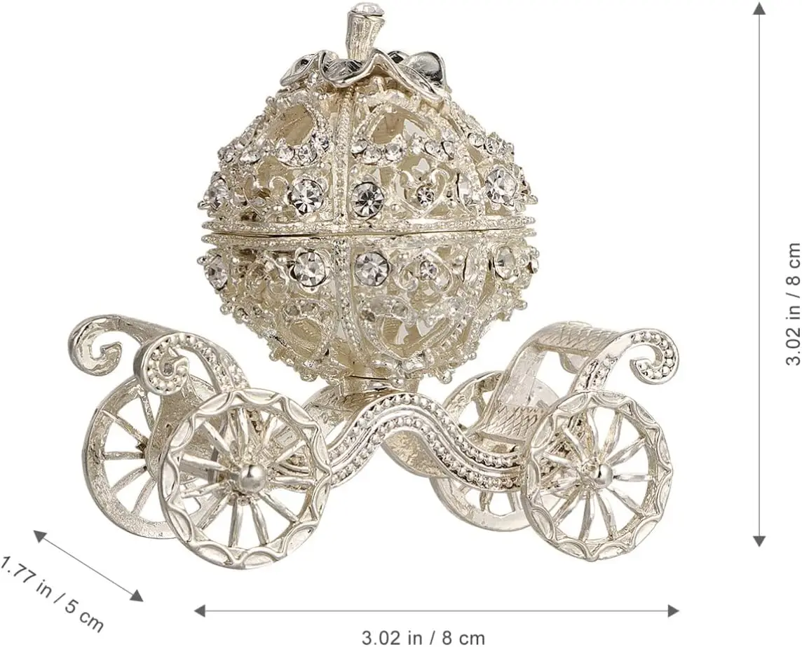 Metal Royal Cinderella Pumpkin Horse Carriage Jewelry Case Furnishing Decoration