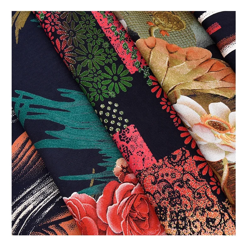 Stock Lot Good Quality Hawaiian Viscose Challis Floral 100% Rayon Digital Printed Viscose Sunflower Fabric For Dress