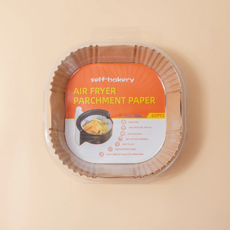 16/20/23cm non-stick food grade disposable 7.9inch 100pcs 120 pcs air fryer disposable paper liner square 9 inch