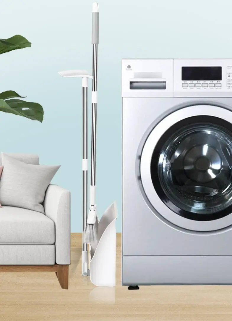 Folding Standing Broom and Dustpan Set Combined Household Soft Brush Sweeping Angle Rotary Broom