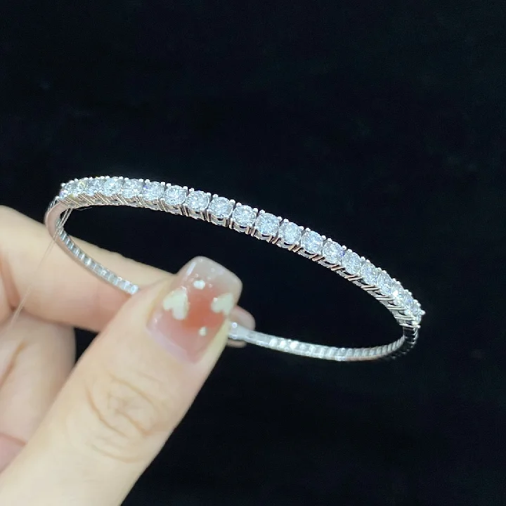 Новое поступление Ювелирное Украшение 18K Au750 Теннисный браслет с цепочкой CVD HPHT бриллиантами для женщин ювелирный подарок