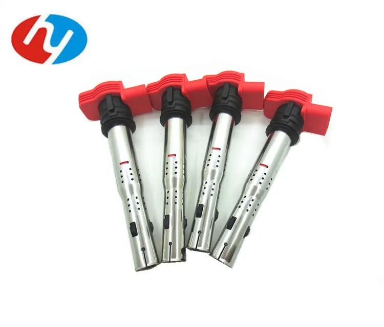 Красная катушка зажигания Hengney 06E905115F 06E905115E 06E905115A 06E905115 для GTI Rabbit Golf Passat CC Jetta A4 A5 A6 TT Q5 Q7 R8