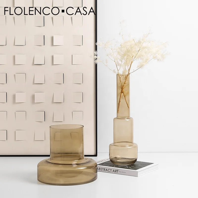 Home Decor Interior Modern Table Living Room Flower Vase Minimalist Glass Vase for Home Decoration