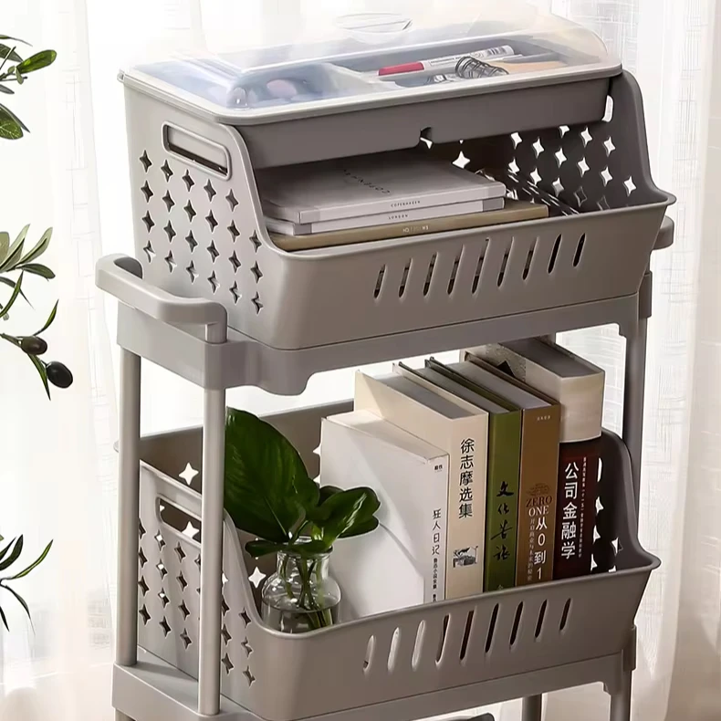 GREENSIDE 112L Large 3-layer Storage Basket Detachable Multifunctional PP Plastic Storage Racks