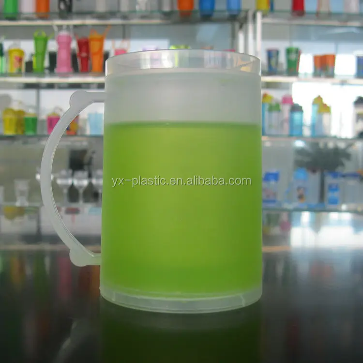 400ml personalized plastic double wall freezer mugs for beer