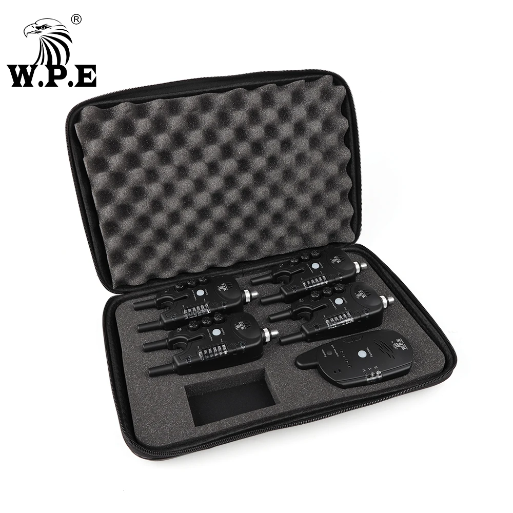 W.P.E 4+1 Carp Fishing Bait Alarm Set LED Electronic European Carp Fishing Tackle Alert Luminous Fishing Accessories Pesca