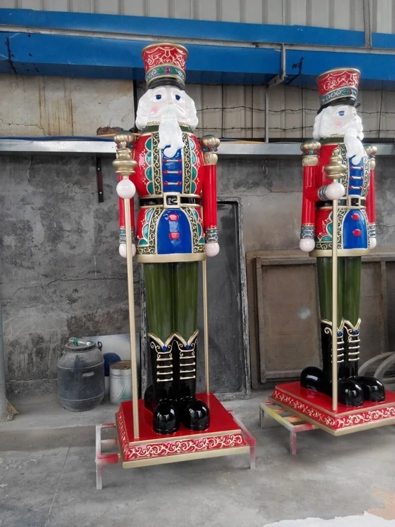 Modern pop art nutcracker soldier craft window display prop life size anime statue home decor figure fiberglass sculpture