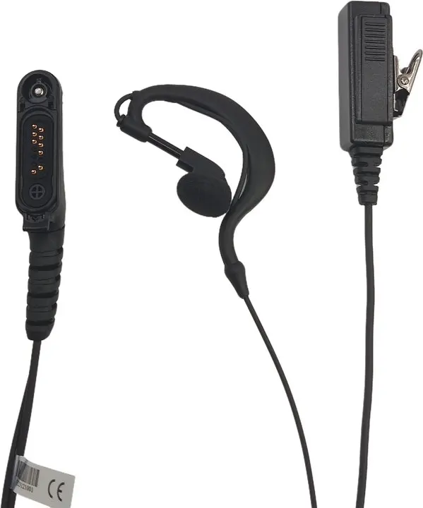 G shaped earphone walkie talkie earpiece with separated palm PTT and microphone