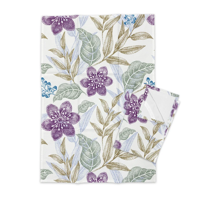 NO MOQ custom digital print organic cotton linen kitchen flour sack tea towel