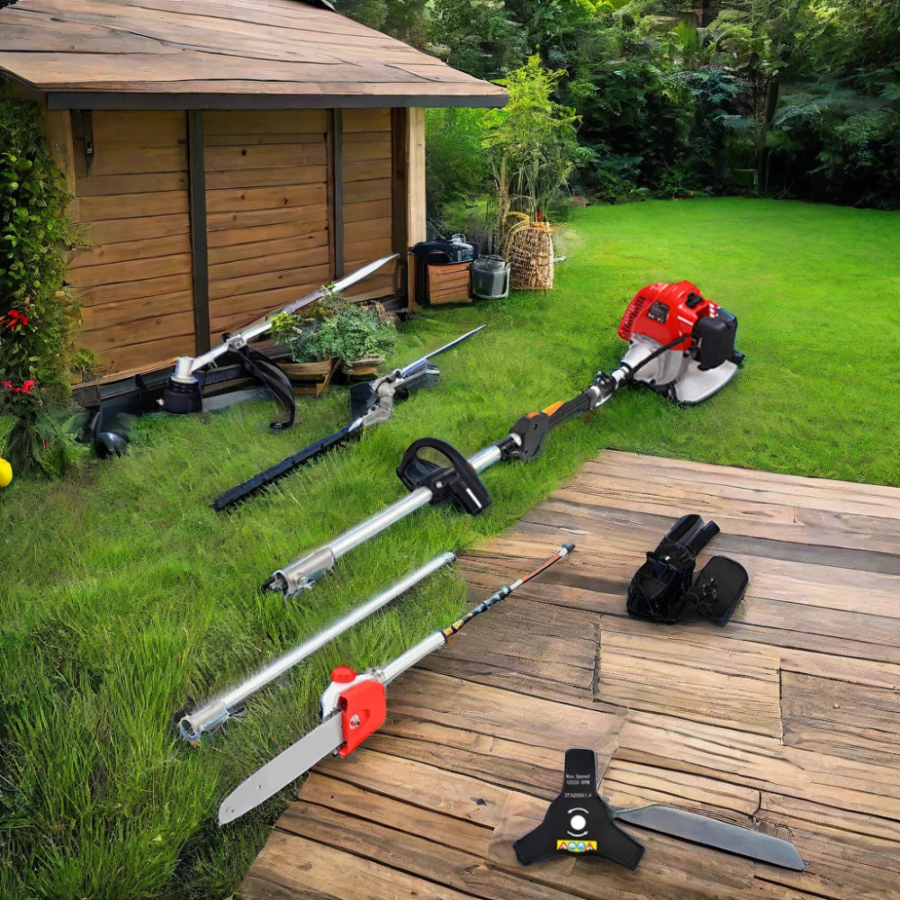 CGM5200-TB 52CC 2-Cycle Petrol Powered Multi-Function Grass Trimmer Kit String Trimmer Gasoline Brush Cutter for Home Garden Y