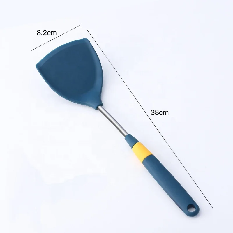 Silicone stainless steel set soup spoon slotted shovel rice spoon frying shovel noodle fishing non-stick spatula special kitchen