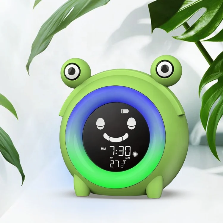 Hot Selling Cartoon Frog Digital Children SleepTraining Alarm Clock