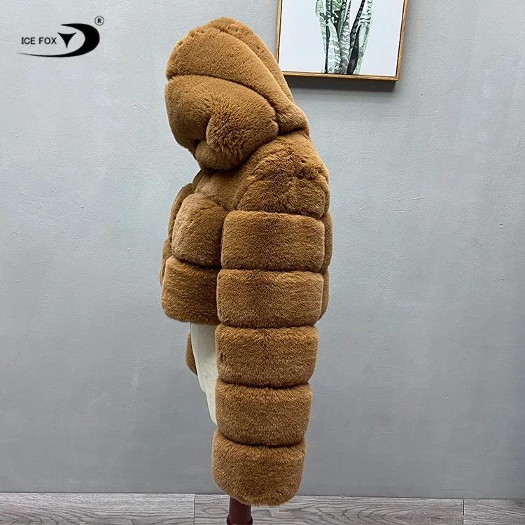 Зимние Модные пальто с капюшоном из искусственного меха, Женская куртка из искусственного меха, Женское пальто из искусственного лисьего меха