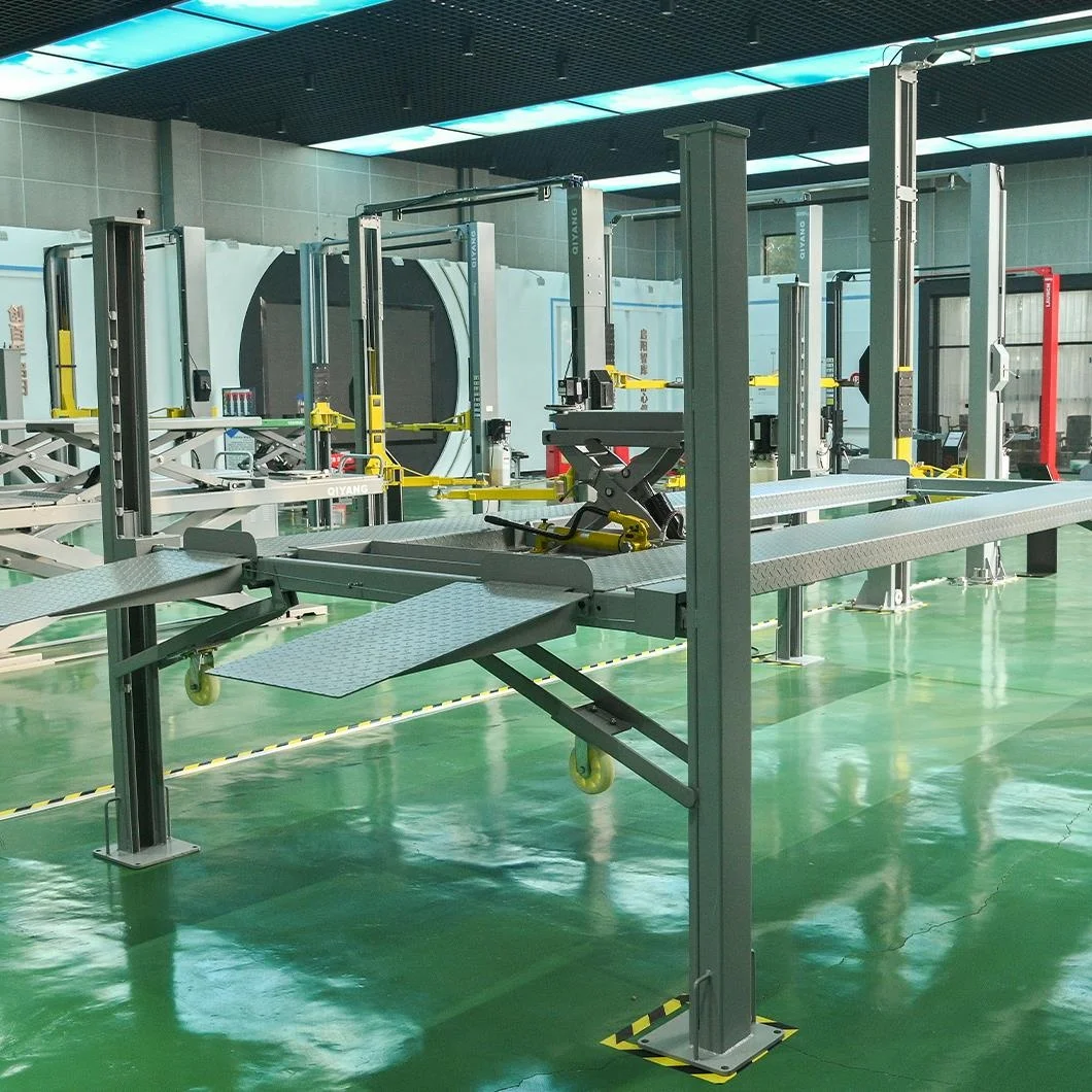 Cheap Price Four Column Hydraulic 4 Post Bridge Car Lift Ramps Vertical Smart Parking Lift Car Stacker