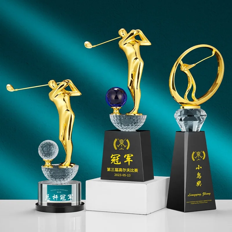 Yiwu Collection Professional Wholesale Golf Trophy Customized Golf Trophies And Awards Wholesale Glass Golf Trophy Blanks