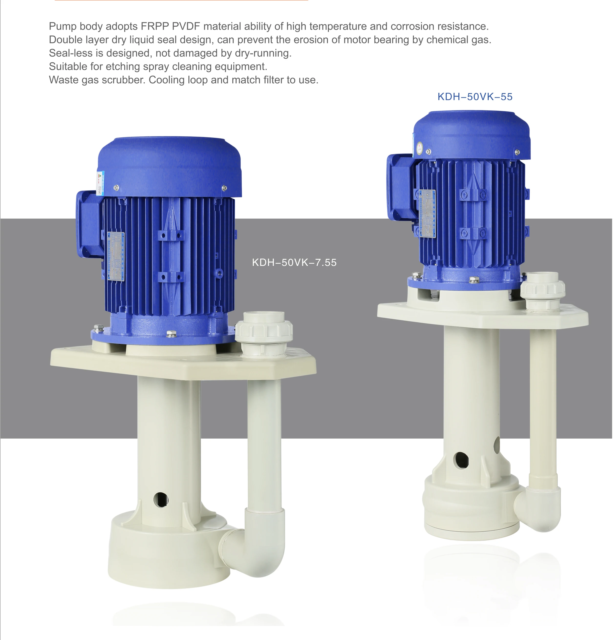 high quality plastic material spray pump corrosion resistant etching industry chemical transfer centrifugal vertical pump