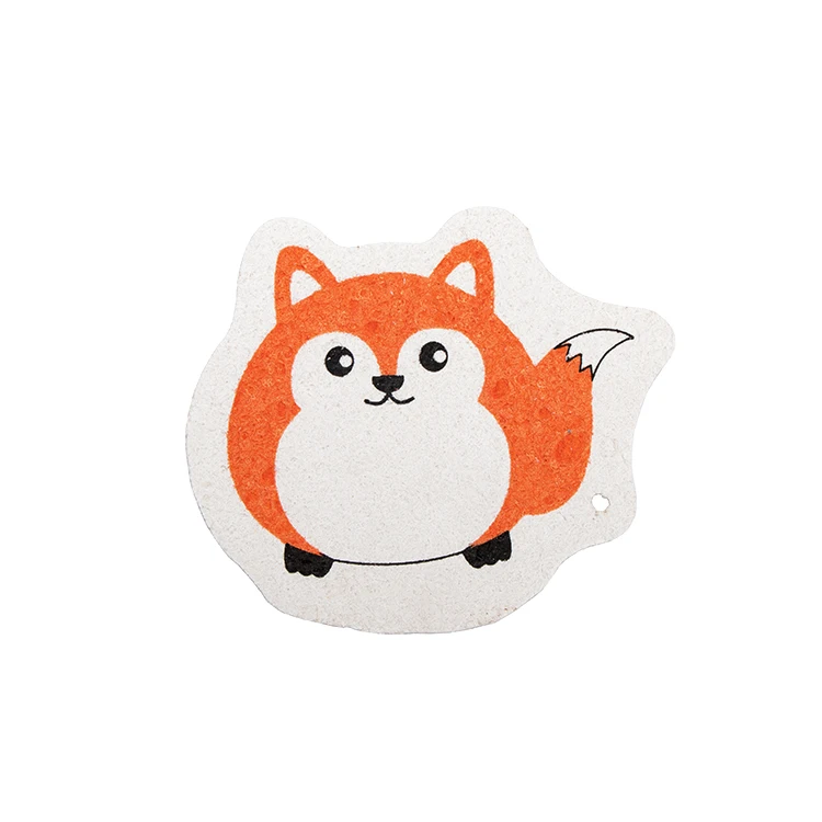 Sponduct Custom Animal Cute Cartoon Kitchen Cleaning Cellulose Sponge Clean Printed Wood Pulp Sponge