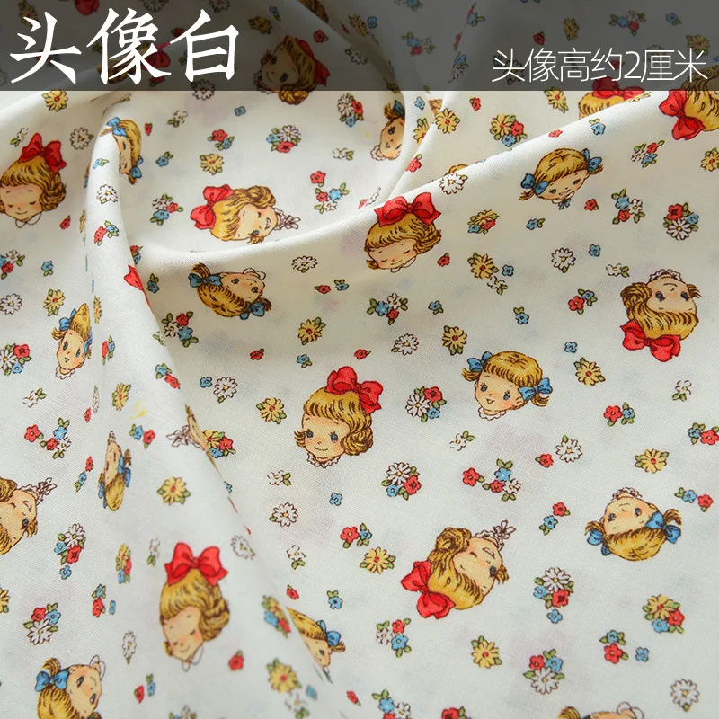 Wholesale Pure cotton fabric dyeing and printing cartoon cotton flower clothing diy craft girl strawberry all cotton fabric