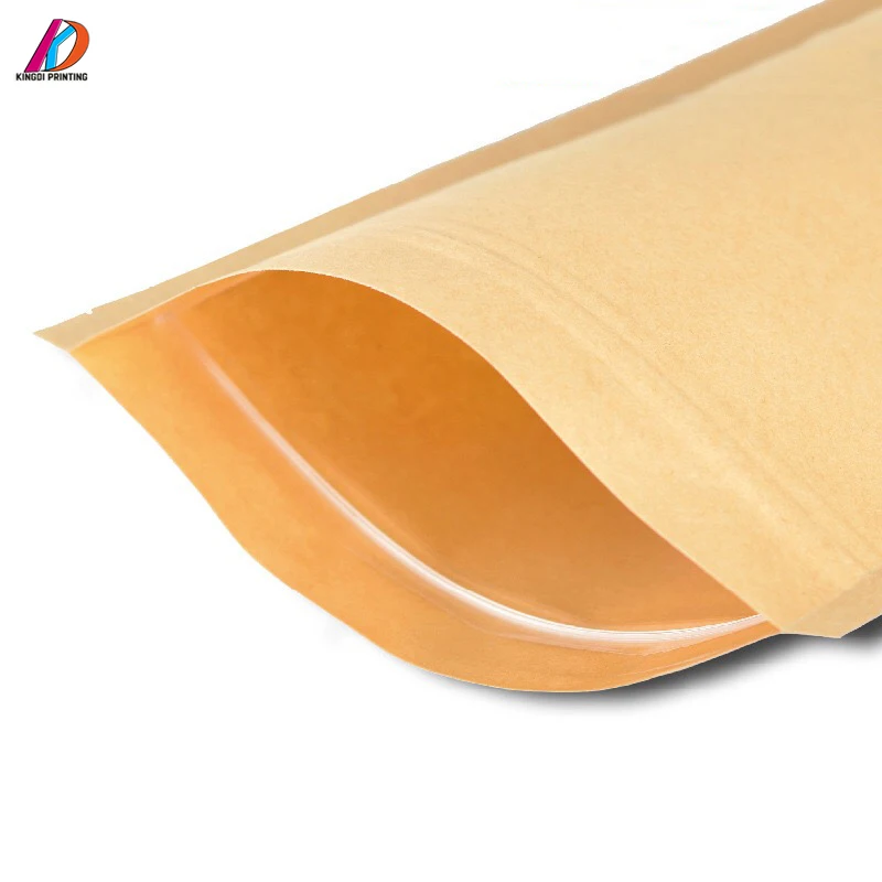 Factory supply custom kraft paper packaging bag stand up pouch with window