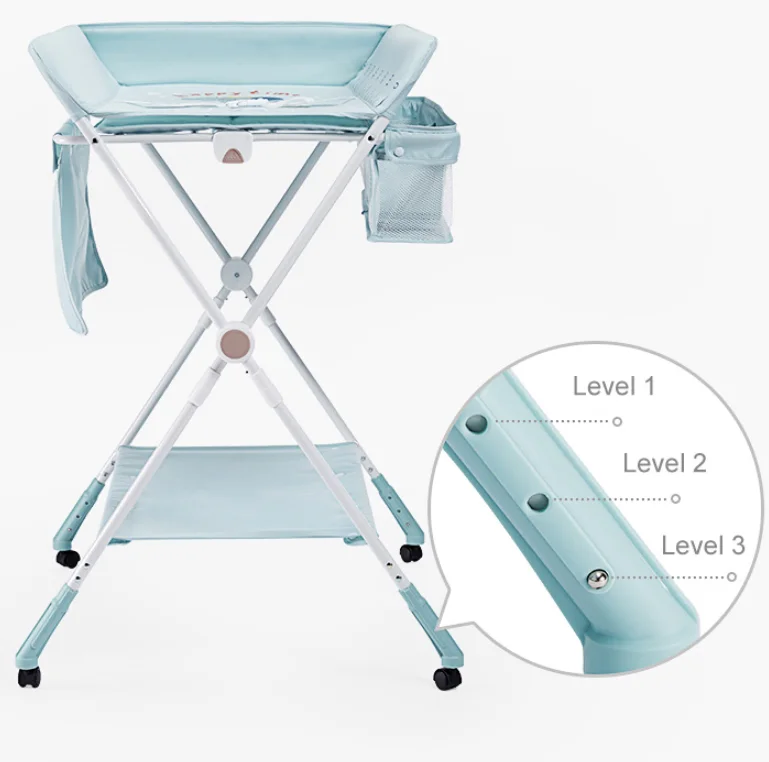 Foldable Cotton Portable Changing Table for Babies 0-12 Months with Wheels for Home or Travel