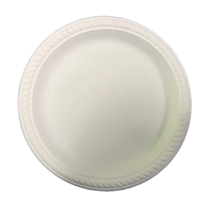 Wholesale corn starch plates 6 inch disposable dishes plates set round disposable cutlery