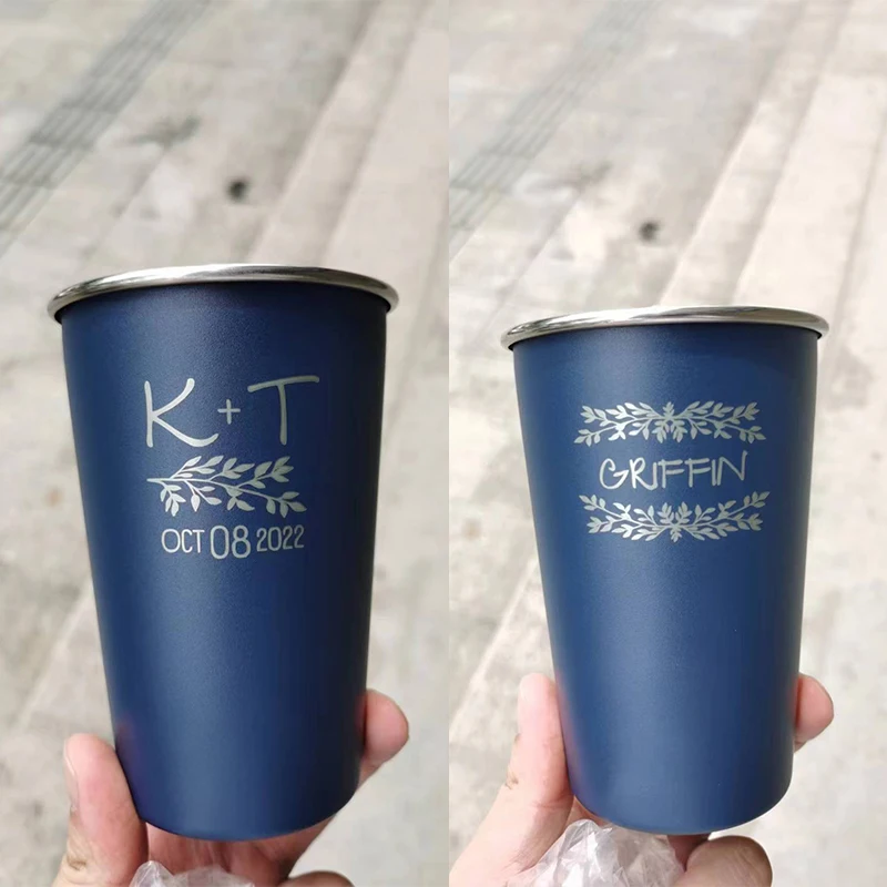 Pong party Beer Cups Aluminium Metal Cup Custom Logo Printing BPA Free Anodized Colorful 500ml red 12oz 16oz 18oz 20oz wine Mugs