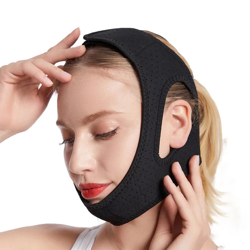 Hot sale Face Compression Chin Rest Belt Anti Snoring Belt Adjustable Anti Snore Chin Strap Stop Snoring Device For Good Sleep