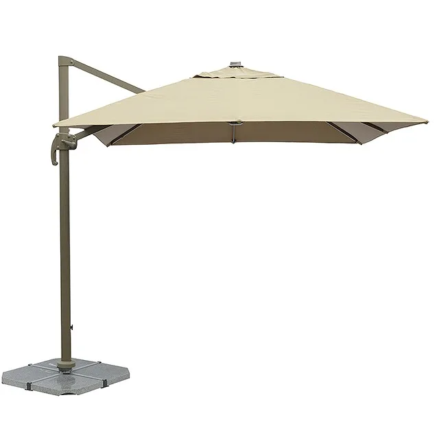 3X3M Aluminum Square Hanging Patio Umbrella With Base