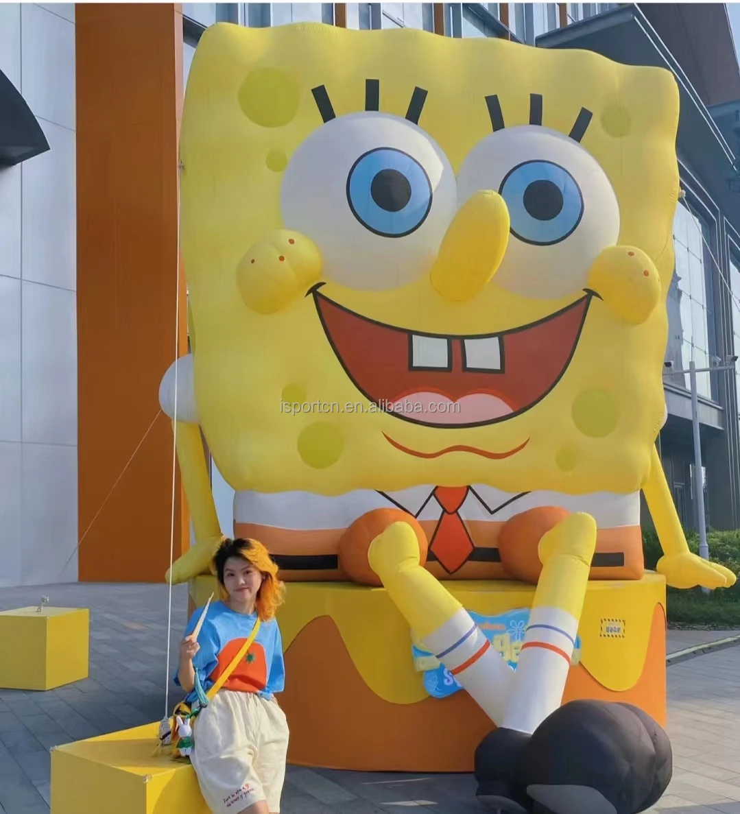 giant advertising inflatable cartoon characters Spongebob Squarepants mascot inflatable Spongebob Squarepants