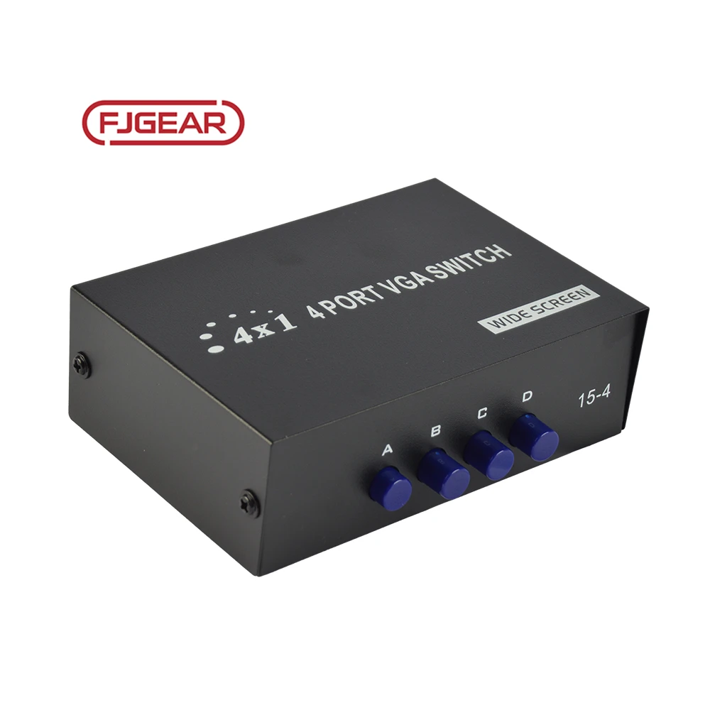 FJGEAR VGA Switch audio 4x1 1080p vga switch 4 in 1 out
