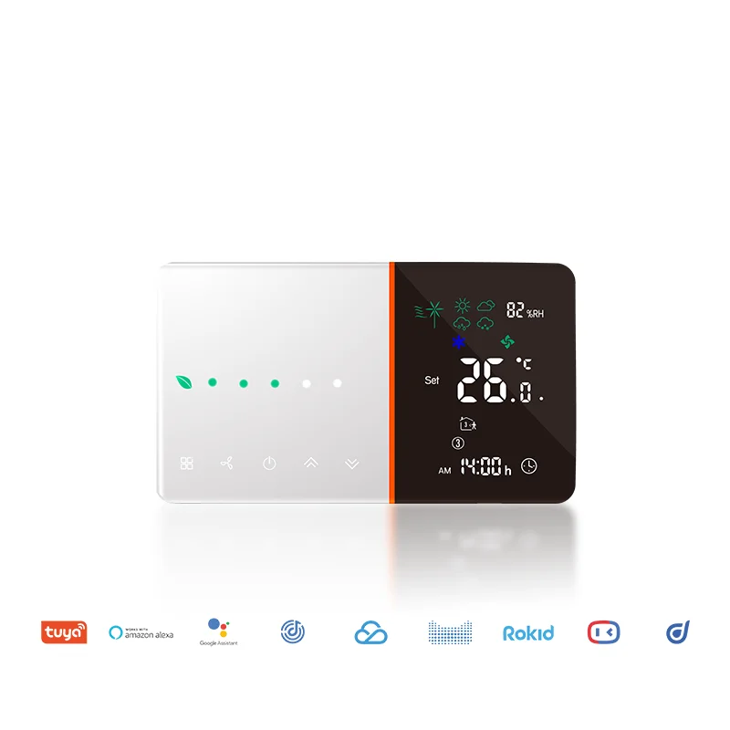 BECA 005 4 Pipes 2 Pipes Tuya Smart Thermostat Wifi room HVAC Fan Coil Thermostat Works With Alexa Google Home