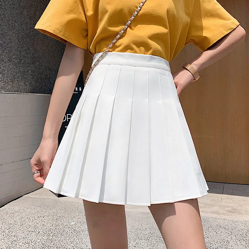 high quality zipper pleaded korean skirt