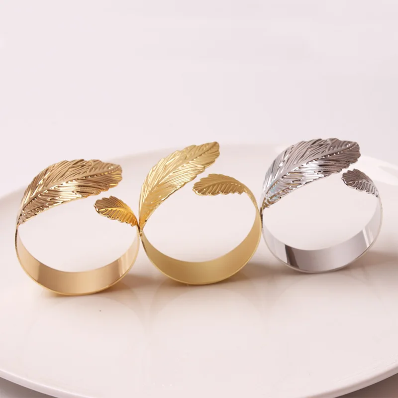 Hot Sale Silver Gold Plated Napkin Rings Wedding Banquet Banquet Dinner Party Napkin Holder Ring Table Decoration