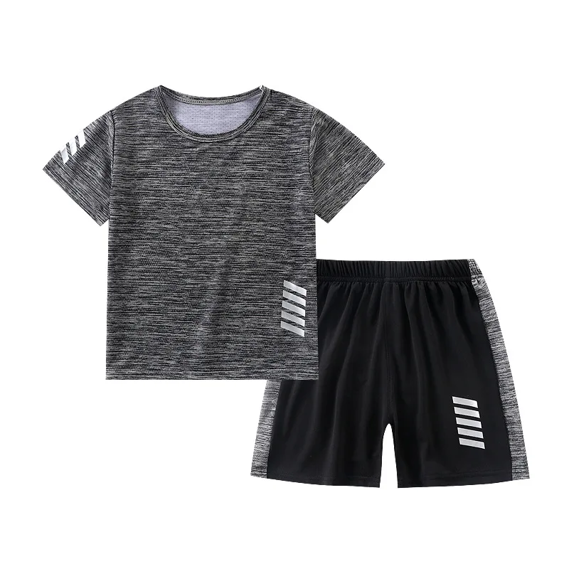 18M-8Years Solid Color Kids Children Boys 2PCS Summer Sports Casual Short Sleeve Clothing Sets
