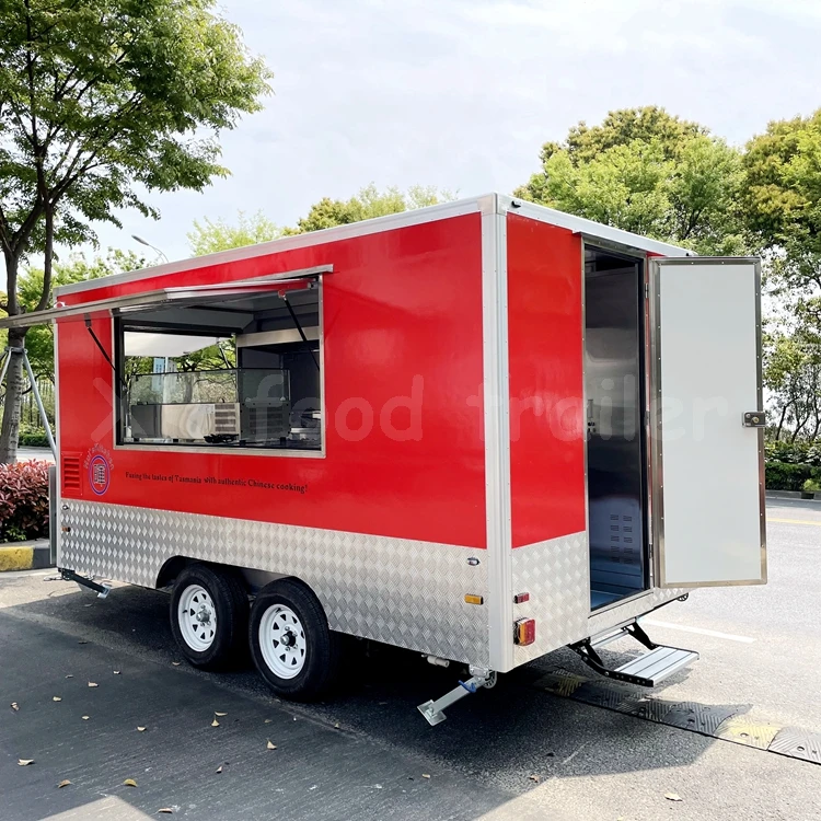 Restaurant Equipment Wheat Mill Food Truck Pizza Trailer Fully Loaded Wheat Flour Mobile Restaurant Cheapest 8.5 by 22