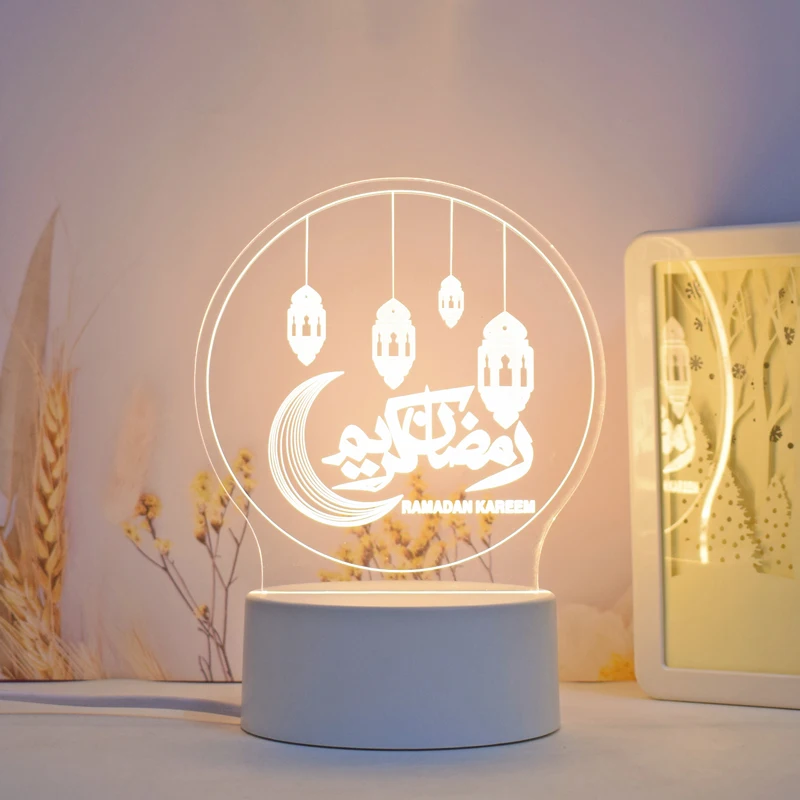 Islamic gifts antique imitation crafts EID mubarak ramadan decorations muslim acrylic LED night lights islamic home decor