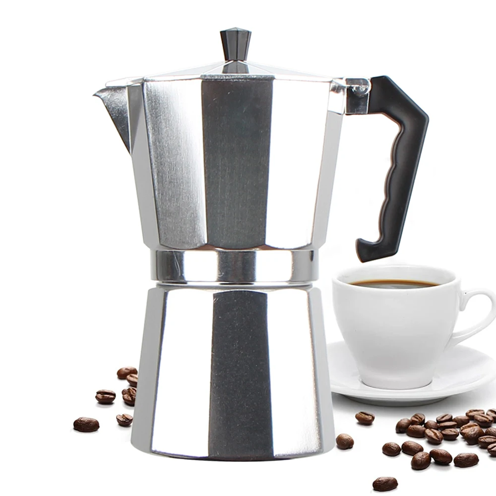 Portable Italy Barista Cafetera 6 Cups Induction Classic Custom Aluminum Moka Pot Coffee Stovetop Espresso Maker