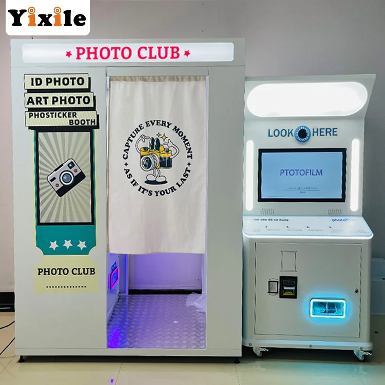 Yixile Factory Direct Saleswholesale Photobooth Intelligent Remote 1 Years Warranty Photo Booth With Printer Instant Photo Booth