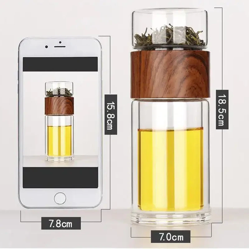 Heat-resistant Suction Flowing separation Filter All-glass Bubble-absorbing tea Cup Teapot