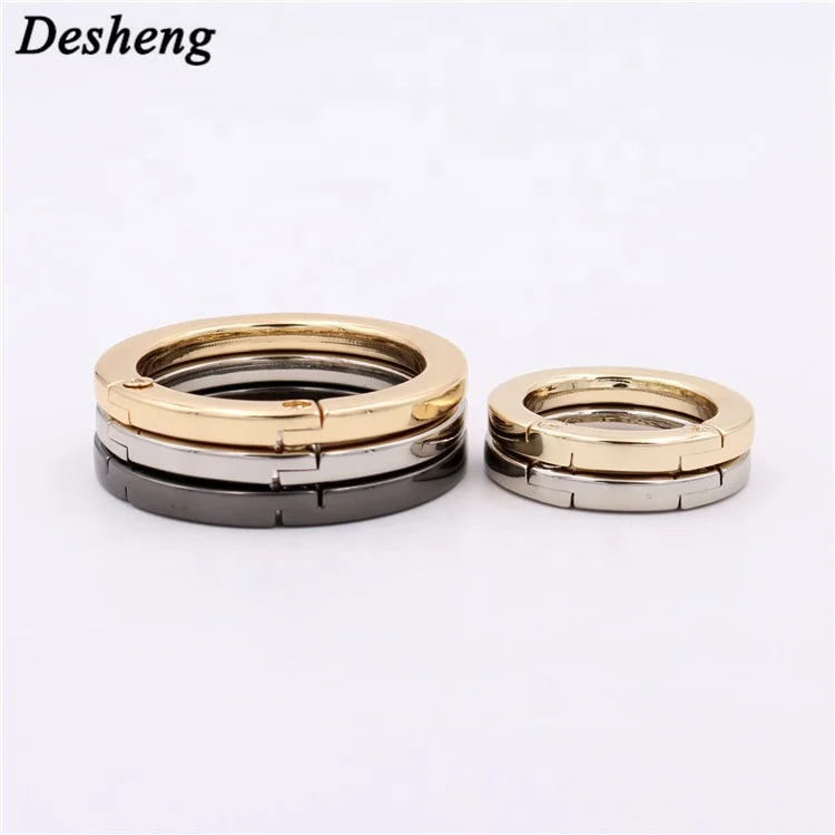 Bag Accessory Oval Round Bag Clip Fitting Thin Flat Metal Small O Ring for Purse