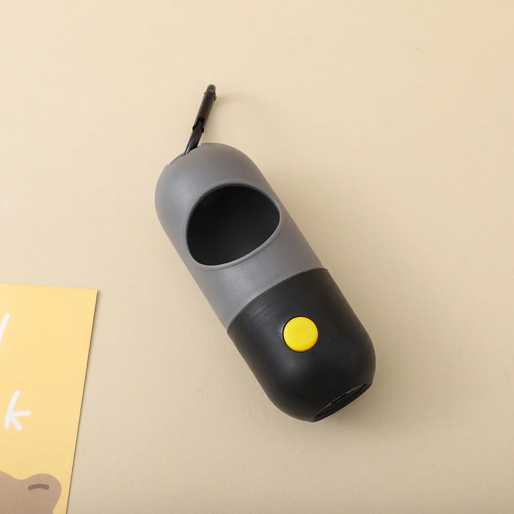 Portable Pill Capsule-Shaped LED Dog Poop Bag Dispenser Sustainable Plastic Storage Box for Pet Waste and Small Animal Waste