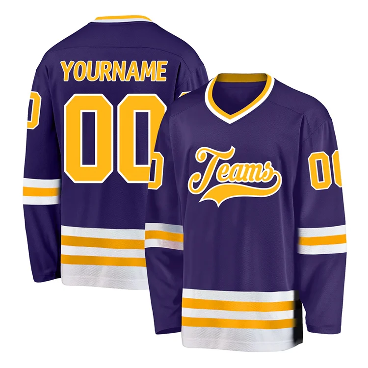 High Quality Hockey Wear Vintage Funny Sublimation Embroidered Long Sleeve Custom Men Ice Hockey Jersey