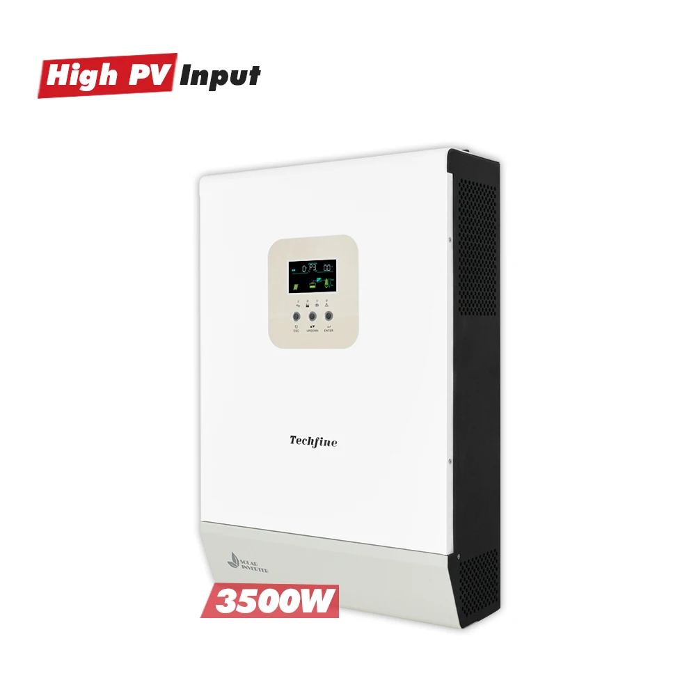 Гибридный солнечный инвертор 3500 Вт 3.5kw немодулированный синусоидальный солнечной системы с Wi-Fi дополнительная со слежением за максимальной точкой мощности 80a без