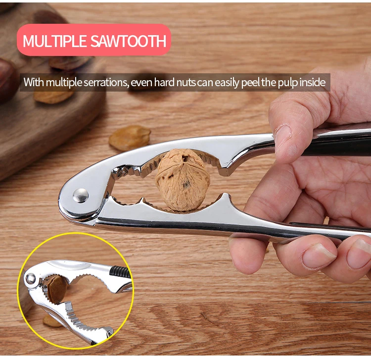 Multifunction Nut Crackers Heavy Duty Shell Seafood Cracker with Non-Slip Handle Walnut Opener Tool for Hazelnuts Pecans