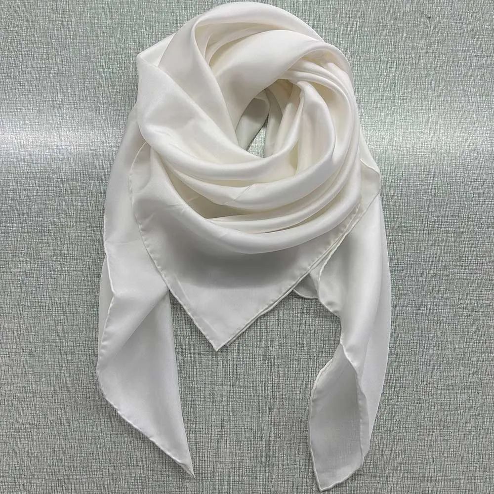 Plain Blank Square Silk Chiffon Scarf 70*70cm White Pure Silk Scarves for Dyeing