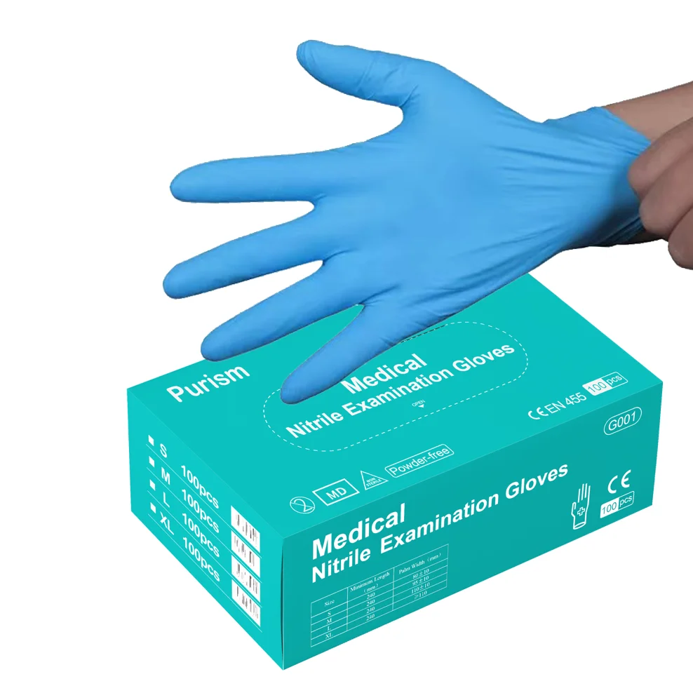 Nitrile Glove EN455 China Production Line Anti Chemicals Puncture Resistance PPE Medical nitrile gloves disposable