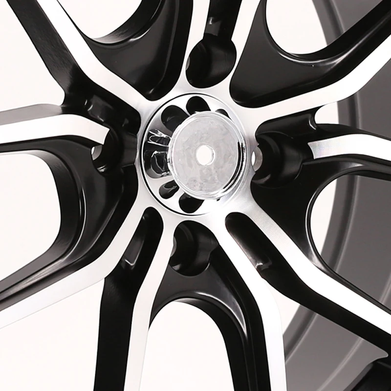 550 Popular customized aluminum 8X114.3 15 inch black multi spoke alloy car wheels