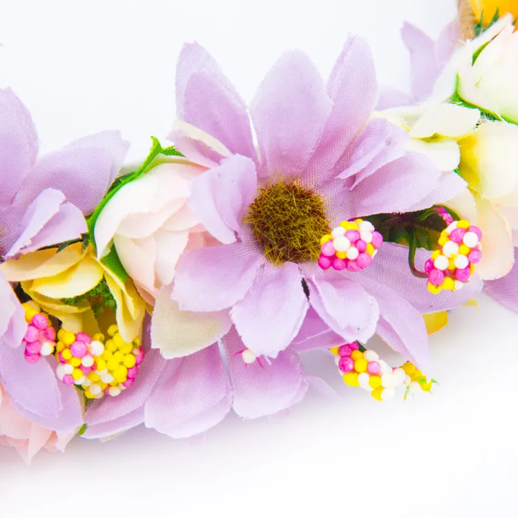 299G Flower girl wedding headband photo prop floral boho sunflower artificial flower headband