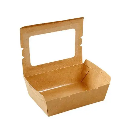Chinese Takeout Containers Kraft Brown Cardboard Paper Togo Take Out Boxes Biodegradable Eco To go Food For Restaurants Catering